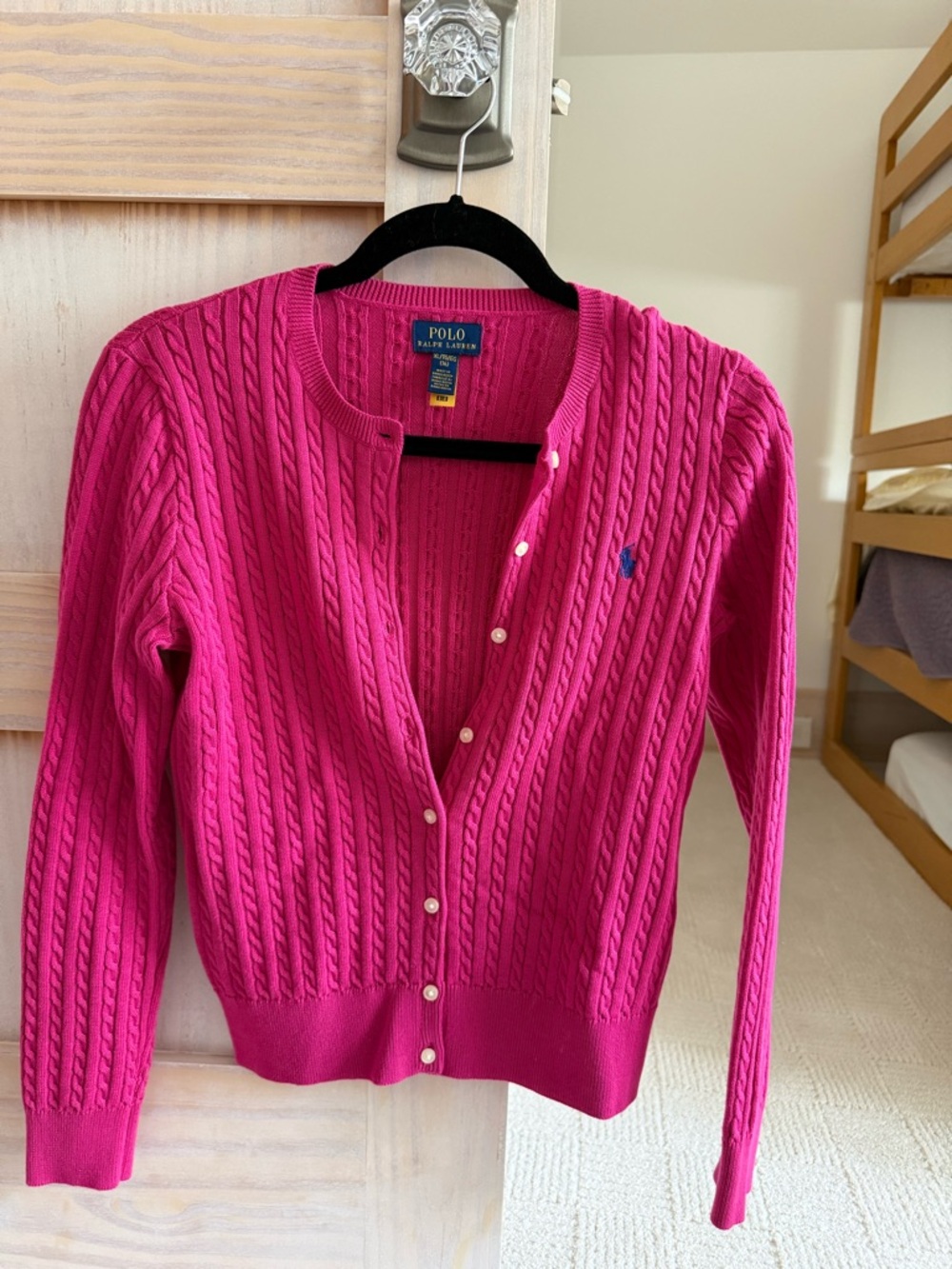 Ralph Lauren Hot Pink Cable-Knit Cardigan